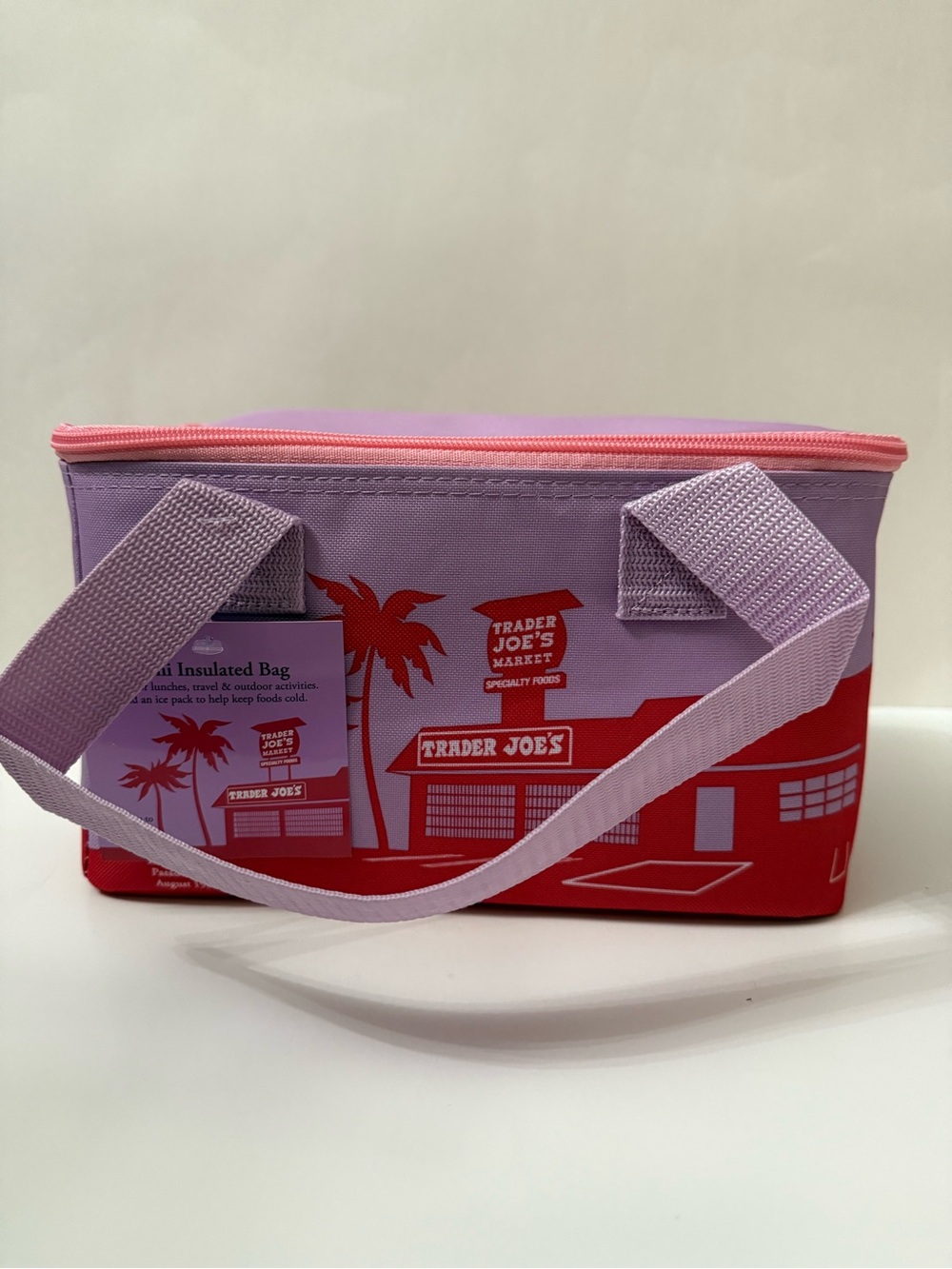 Trader Joe's Pink & Lavender Mini Insulated Tote Bag